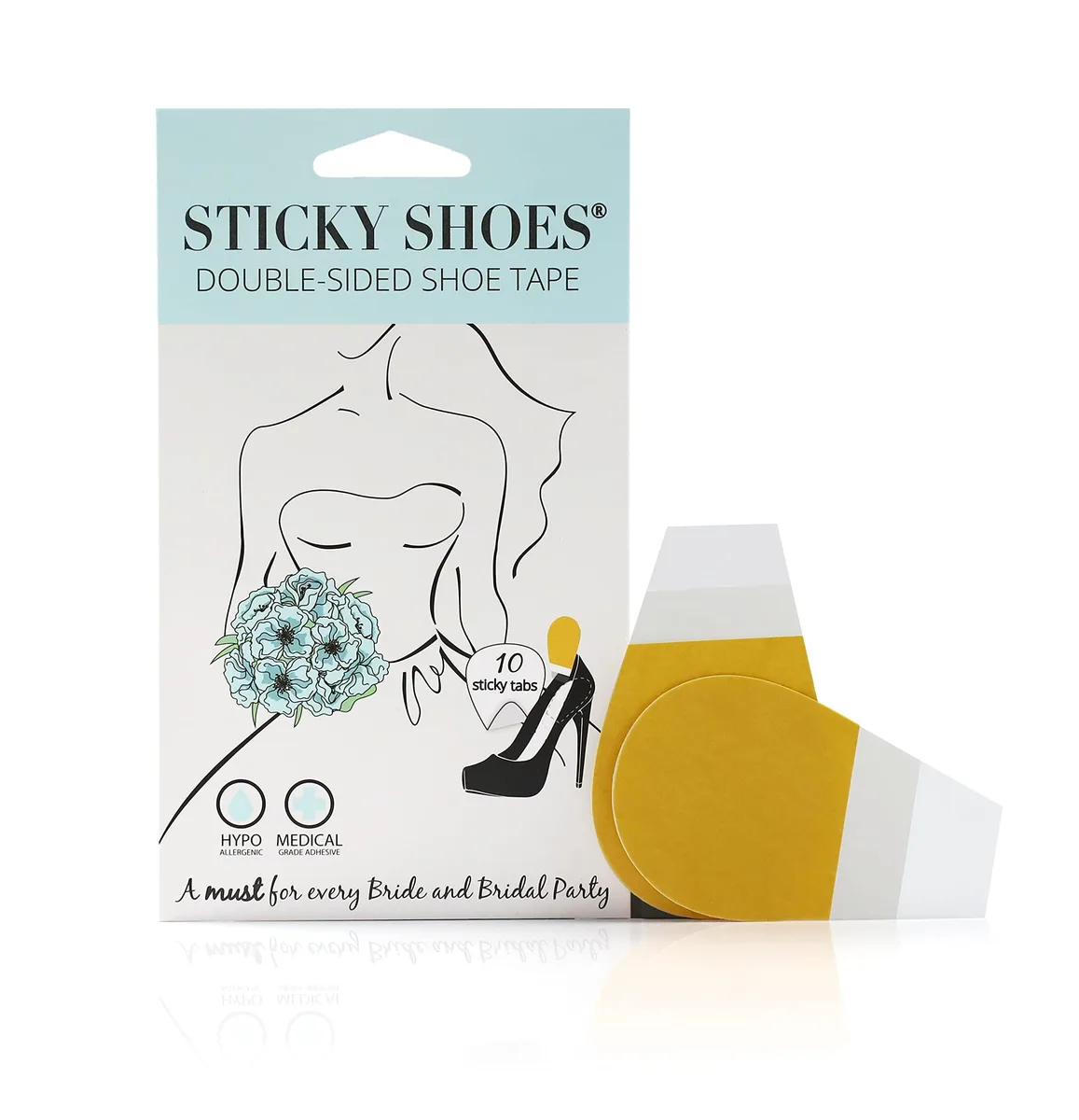 Sticky Shoes Double Sided Shoe Tape Black 10 Pack — product photo