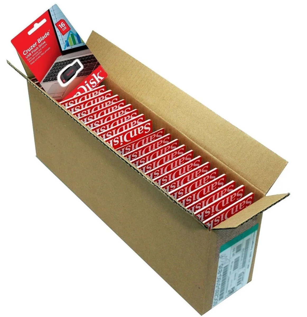 SanDisk SanDisk SDCZ50 Cruzer Blade 16 GB USB 2.0 flash drive, 50 pack — product photo
