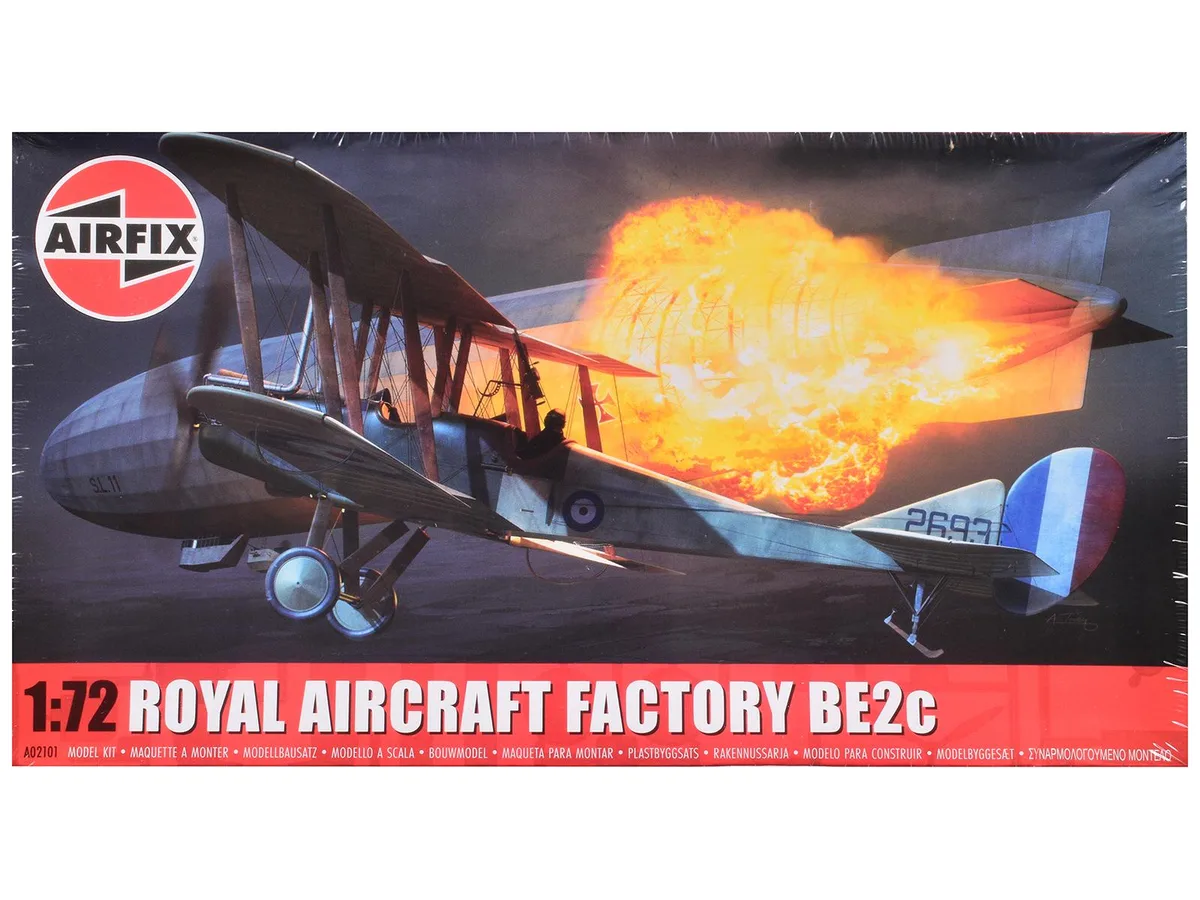 Airfix Airfix Royal Aircraft Factory BE2c 1/72 Scale Model Kit 54 Parts 2 Schemes — product photo