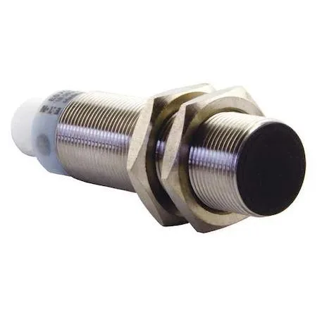 Cylindrical stainless steel inductive proximity sensor, 18 mm diameter, 69 mm length, 4-pin micro DC connector