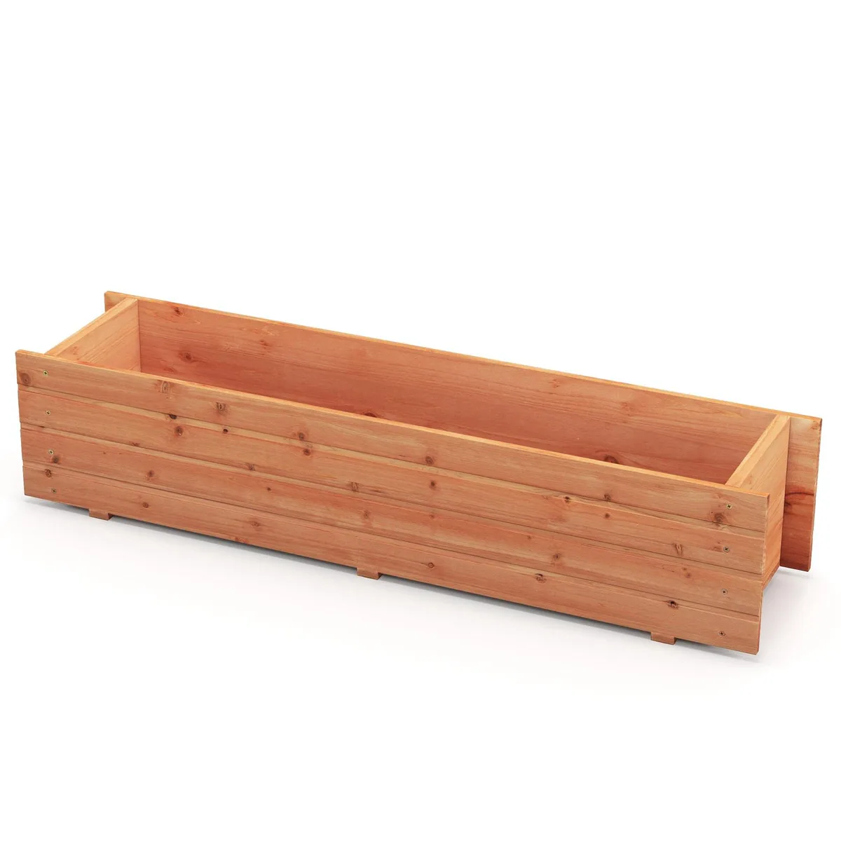 SlickBlue SlickBlue Fir Wood Planter Box Orange 44" x 11" x 10" 3 Crossbars — product photo
