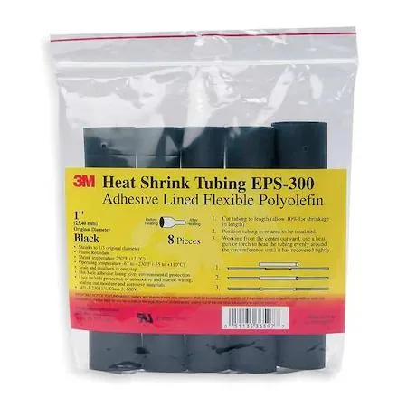 3M 3M EPS300 1.5 in 6 in Black 10 Pcs Adhesive Heat Shrink Tube — product photo