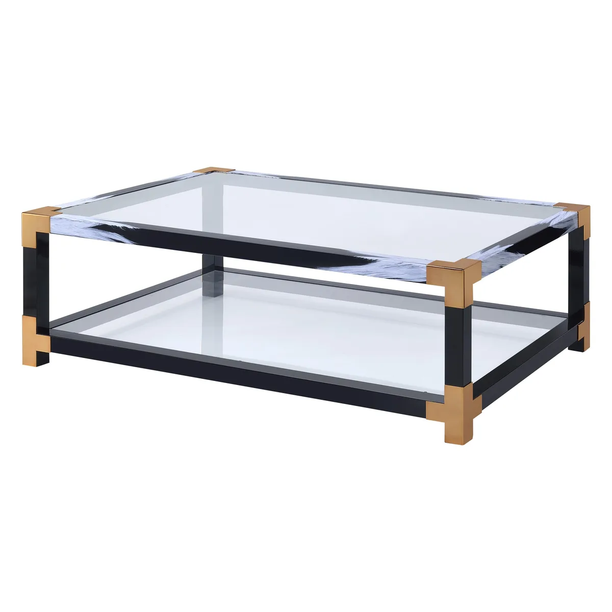 tuphen tuphen Clear Glass &amp; White Brushed Finish Occasional Table — product photo