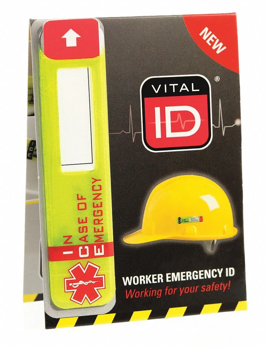Vital ID Vital ID WSID-02 Hard Hat Label Yellow 3/4in x 3-1/4in PK25 — product photo