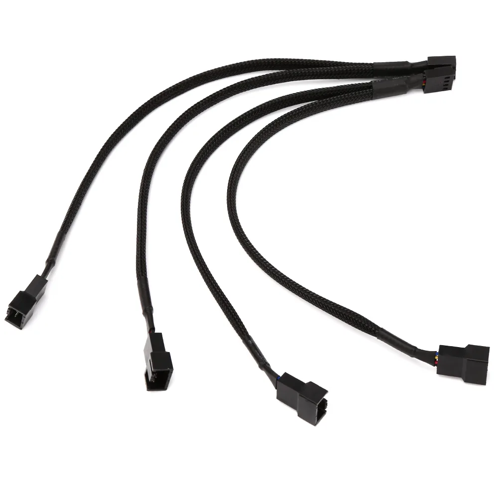 Shenzhen ZYX Science &amp; Technology Co Shenzhen ZYX Science &amp; Technology Co 2-Pack 9-Inch 4-Pin PWM Fan Splitter Y Extension Cable — product photo