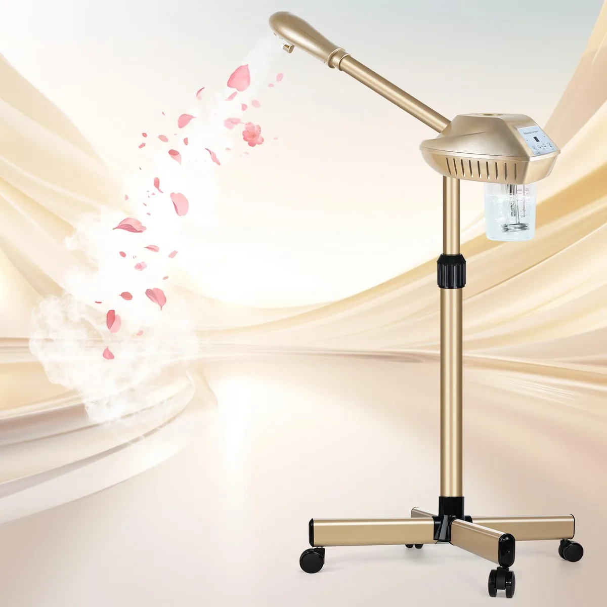  Takeashine Facial Steamer Professional Champagne Gold 650ml 36-51in 360° Wheels — product photo