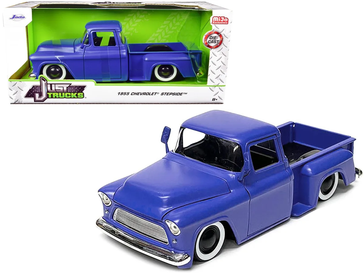 Jada Jada 1955 Chevrolet Stepside Pickup Matt Blue 1/24 Diecast — product photo