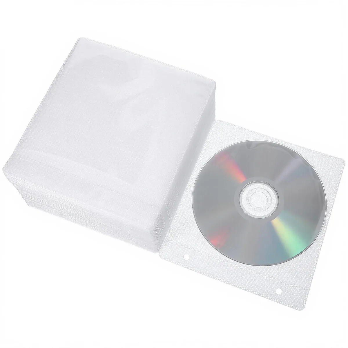  Fellowes 5051SORY9479 CD DVD Sleeves 100 Pack Double Sided 5.7x5.1 Inch — product photo