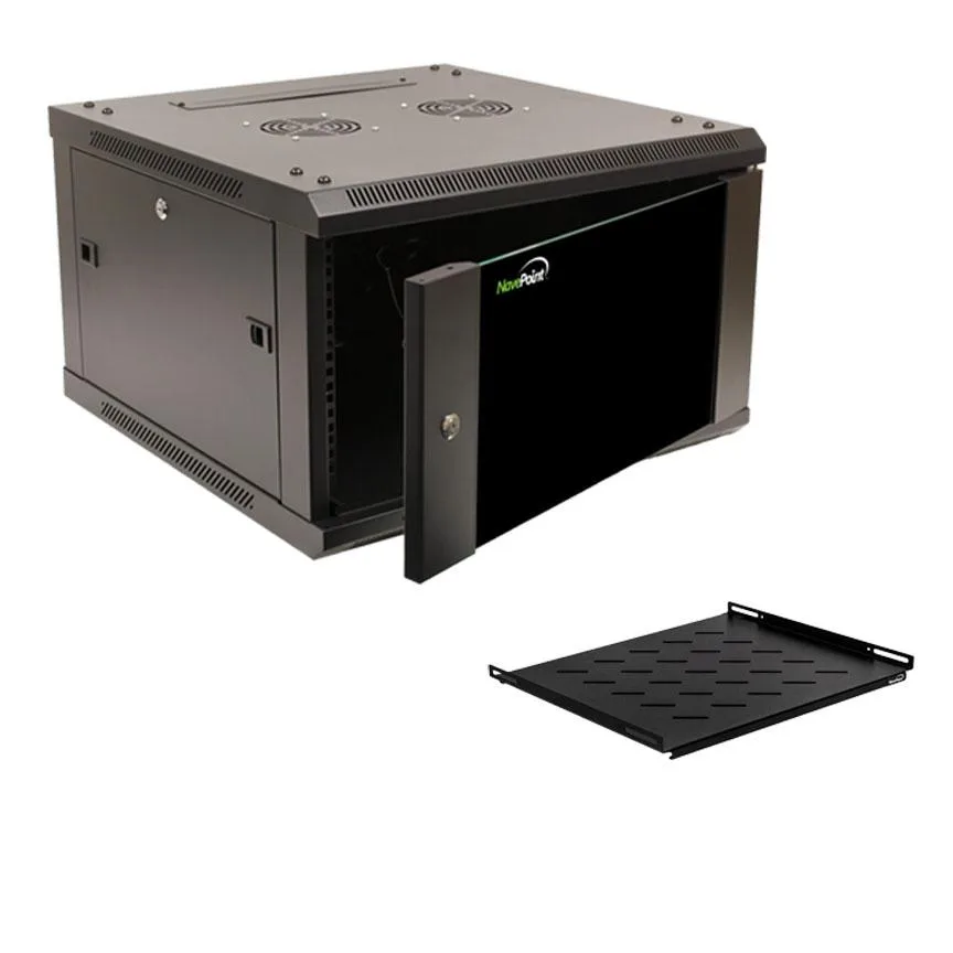 NavePoint NavePoint 6U Wallmount Server Rack 600mm Depth with Shelf, Fans — product photo