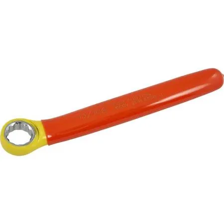 Orange insulated combination wrench with yellow safety layer, 13/16 inch 12-point head