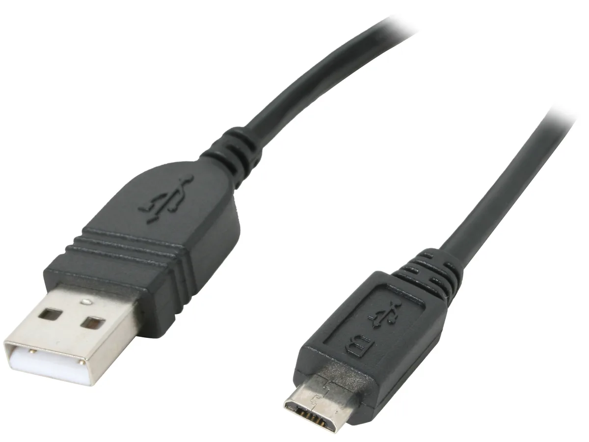 Black USB 2.0 A male to Micro USB B male cable