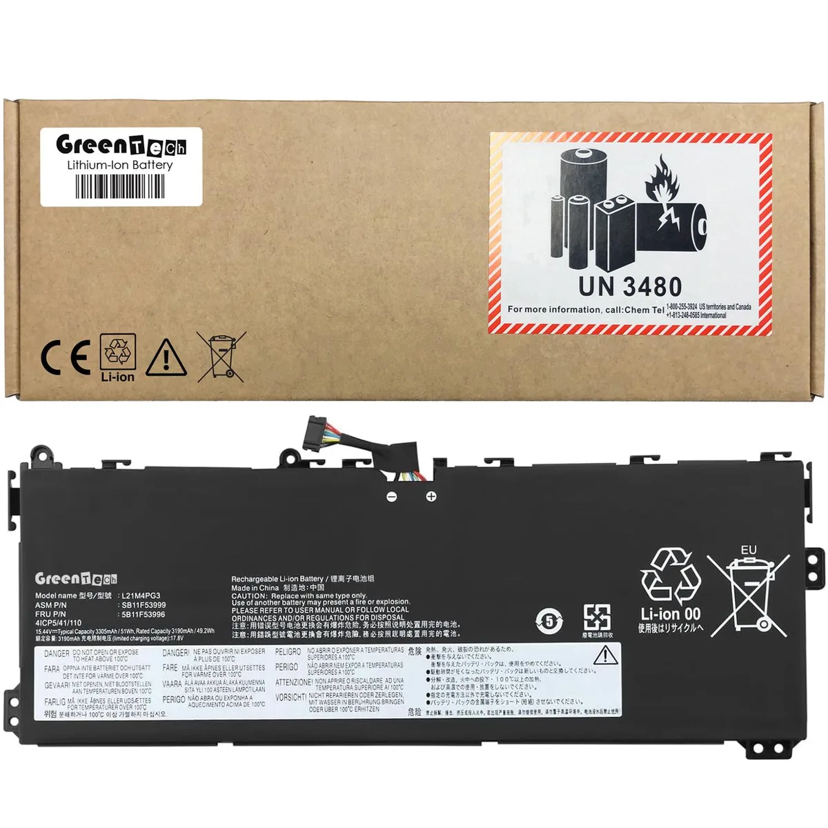 GreenTechLLC GreenTechLLC 5B11F53996 15.44V 51Wh laptop battery — product photo