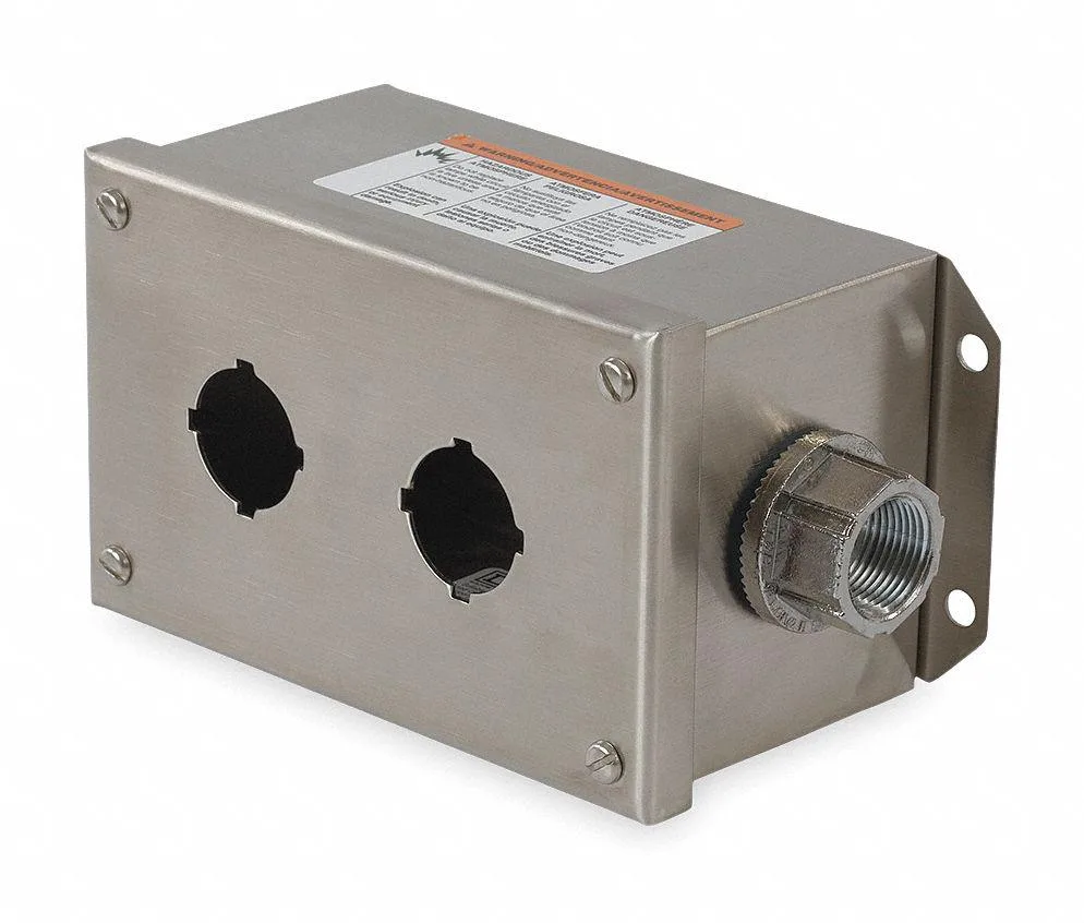 Schneider Electric Schneider Electric 9001KYSS2 Pushbutton Enclosure 7.74 in 2 Holes Stainless Steel — product photo