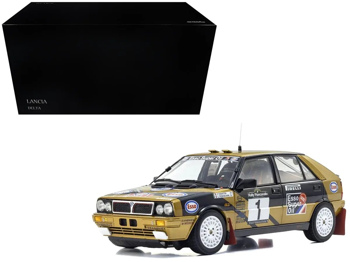 KYOSHO KYOSHO Lancia Delta HF 4WD #1 Tabaton Tedeschini 1987 Rally Piancavallo 1/18 Diecast Hobby Collectible — product photo