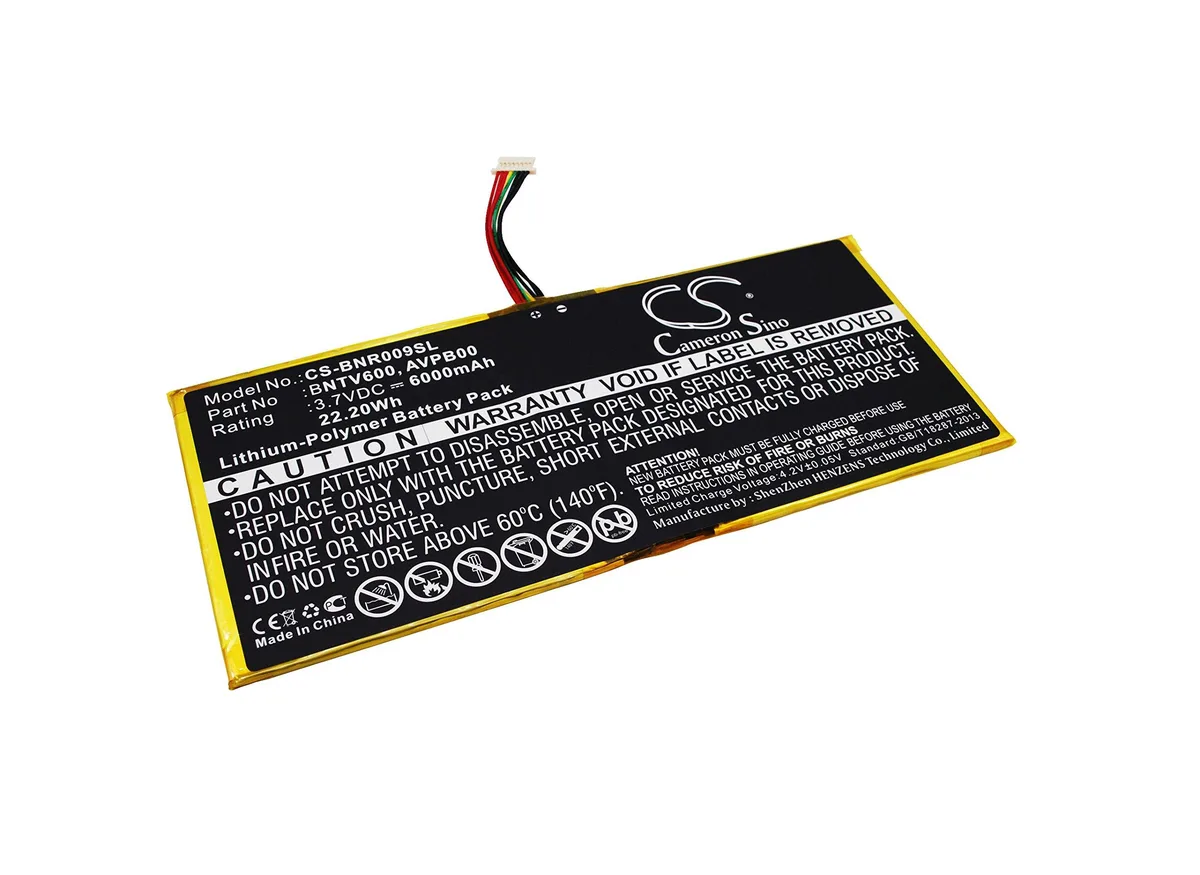  Cameron Sino BNTV600 6000mAh 3.7V lithium polymer battery — product photo