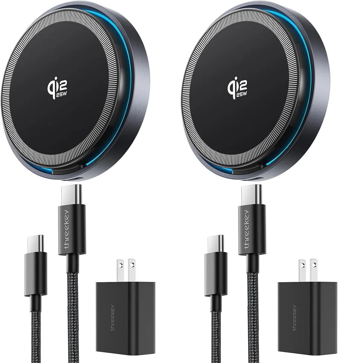 Luisport Luisport Qi2.2 25W MagSafe Charger 2 Pack with Cooling Fans 6.6ft Cable 35W Adapters — product photo