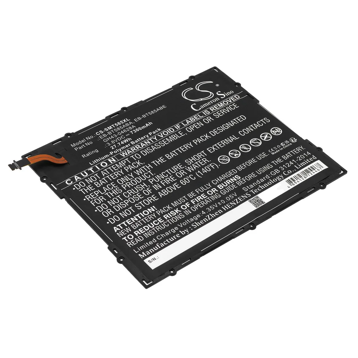 Cameron &amp; Co Cameron &amp; Co DS-CS-SMT585XL battery accessory 7300mAh 3.8V 10.1 2016 — product photo