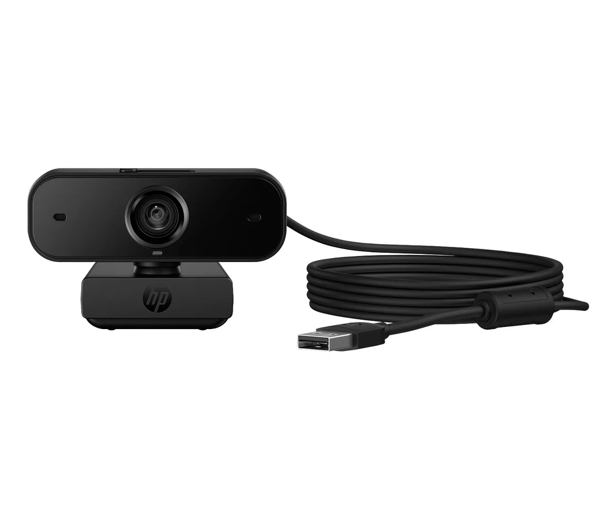 Compact rectangular webcam in dark grey with front lens and clip mount