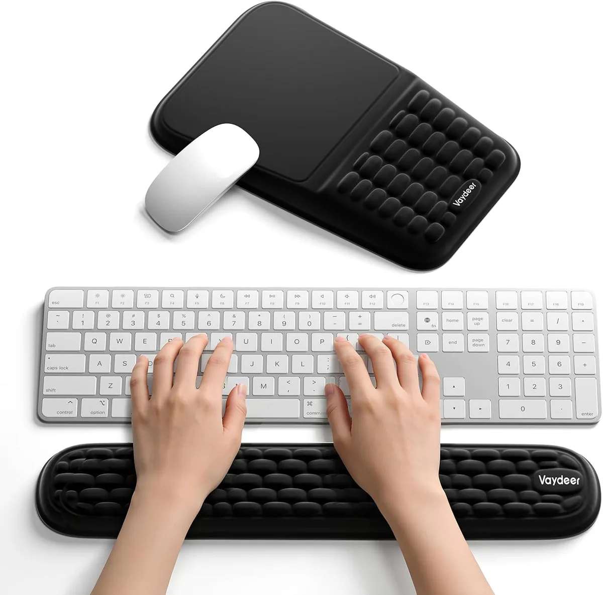 Emerson Emerson 2-in-1 Keyboard &amp; Mouse Wrist Rest Set 8° Slope Massage Nubs 40% Pressure Reduction — product photo