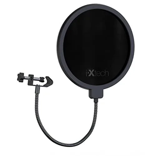  IXTECH IX-MI-P1A Pop Filter Dual Layer 360 Gooseneck Black — product photo