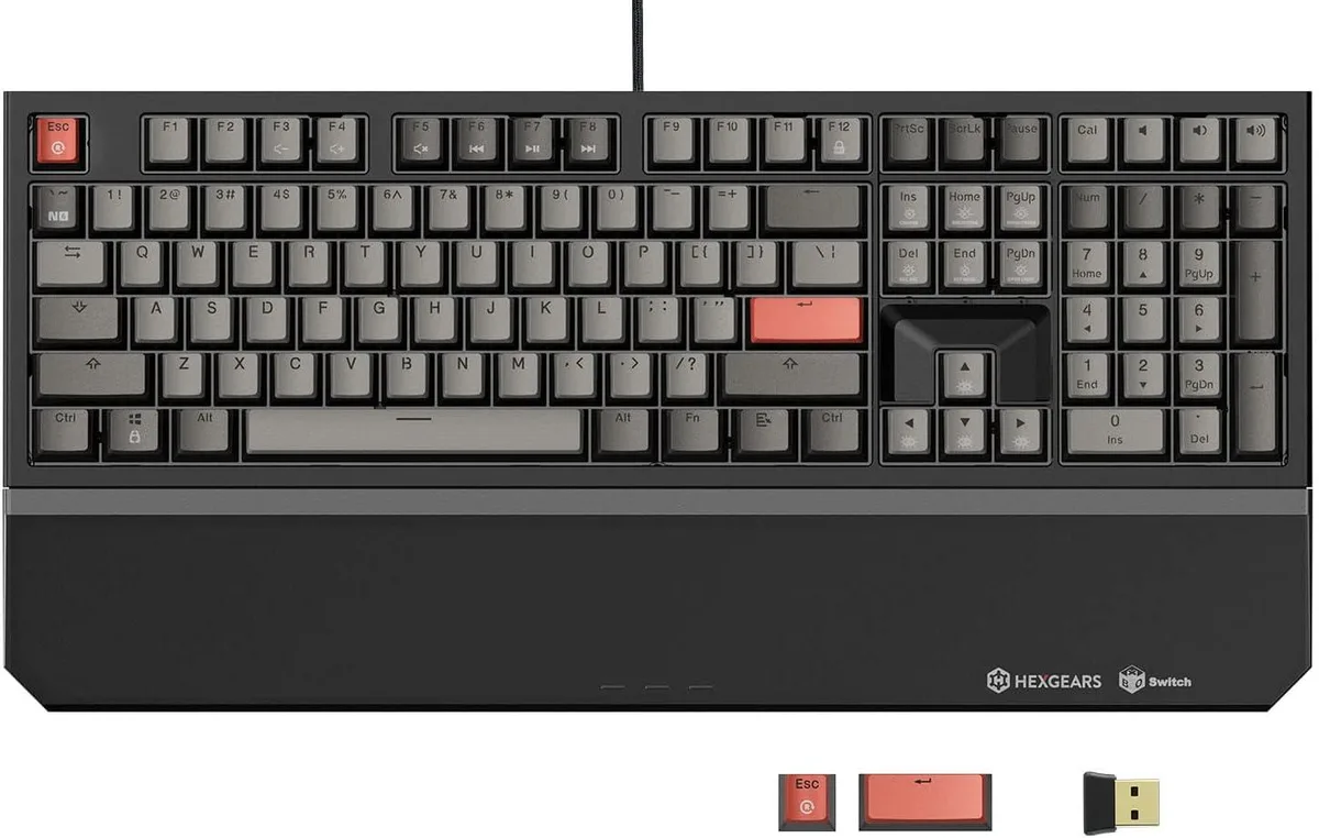 BFKK BFKK Wireless Mechanical Gaming Keyboard Kailh Box Blue Switch Black 108-key 2.4GHz 300h 2900mAh — product photo