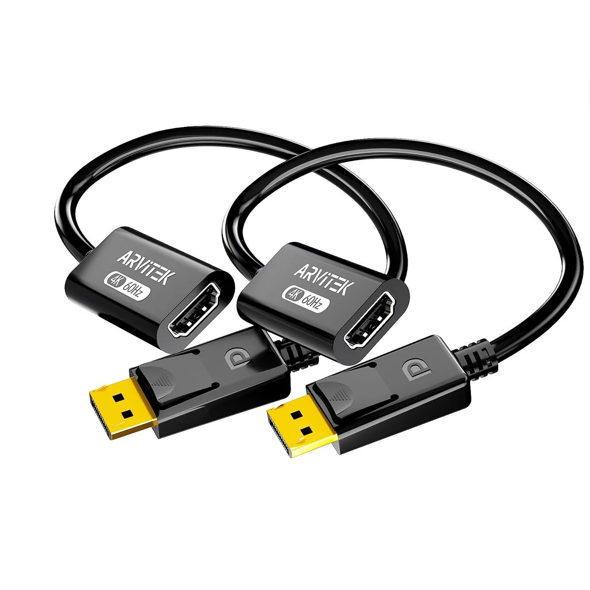 V2 Technologies V2 Technologies 2 in 1 accessory 4K 60Hz DP 1.2 to HDMI 2.0 2K 120Hz 2 pack — product photo