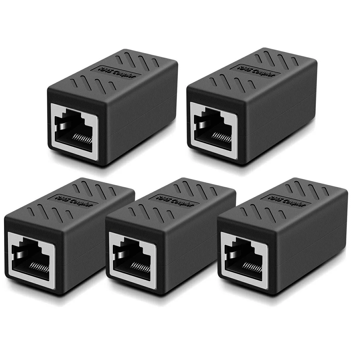JacobsParts Inc. JacobsParts RJ45 Coupler 5 Pack Cat7 Shielded Female to Female Connector — product photo