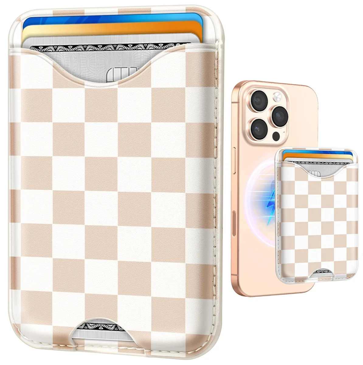  Viator Gear Mag Wallet Khaki Check RFID Magnetic Card Holder 1-3 Cards — product photo