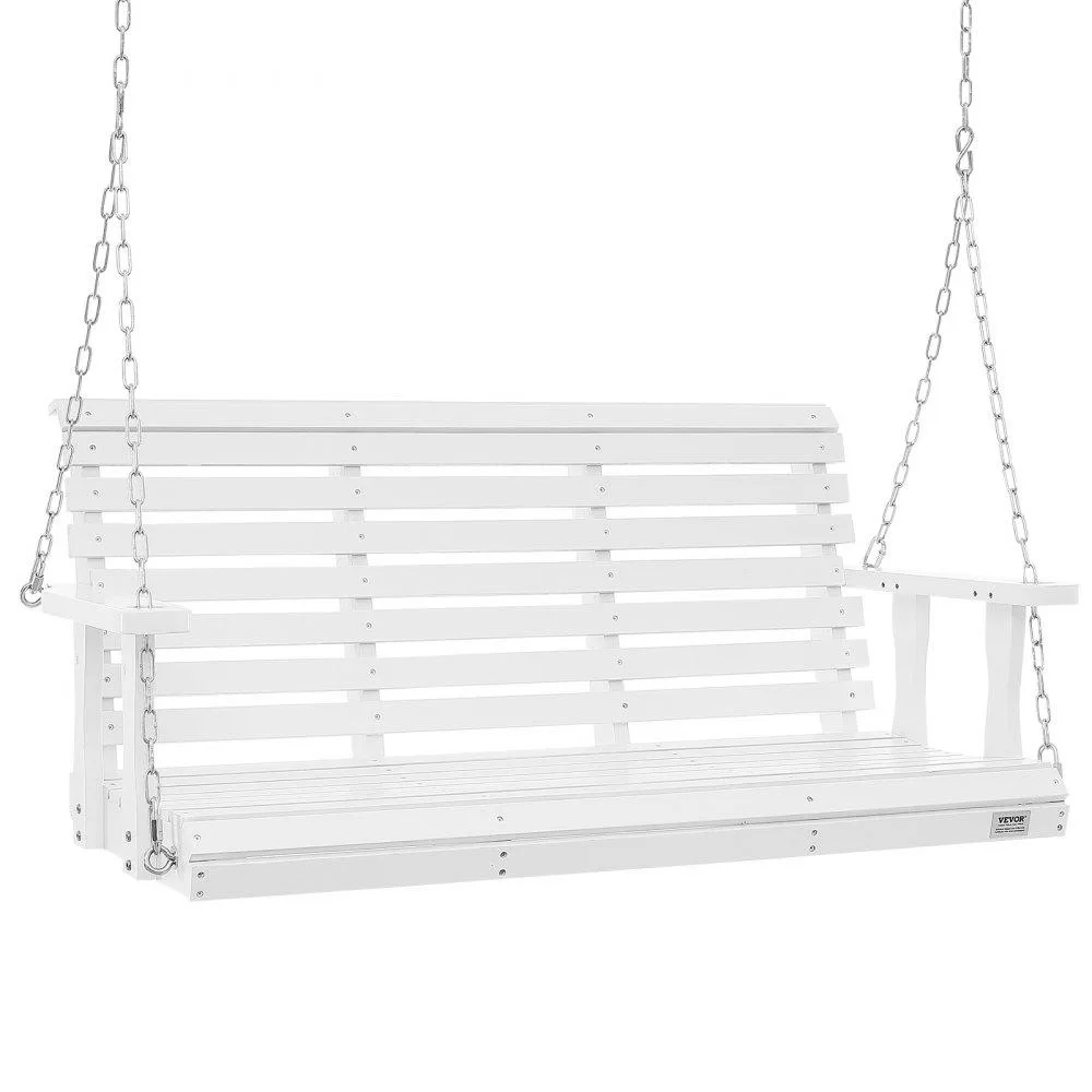 VEVOR VEVOR YQ-117B 4.5 ft Wooden Porch Swing 880 lbs White — product photo