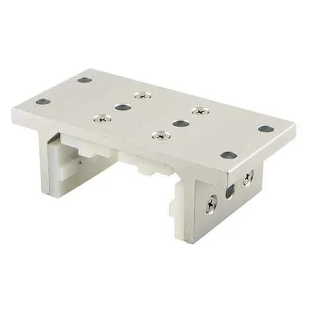 Silver anodized aluminum linear bearing with double flanges and UHMW plastic pads