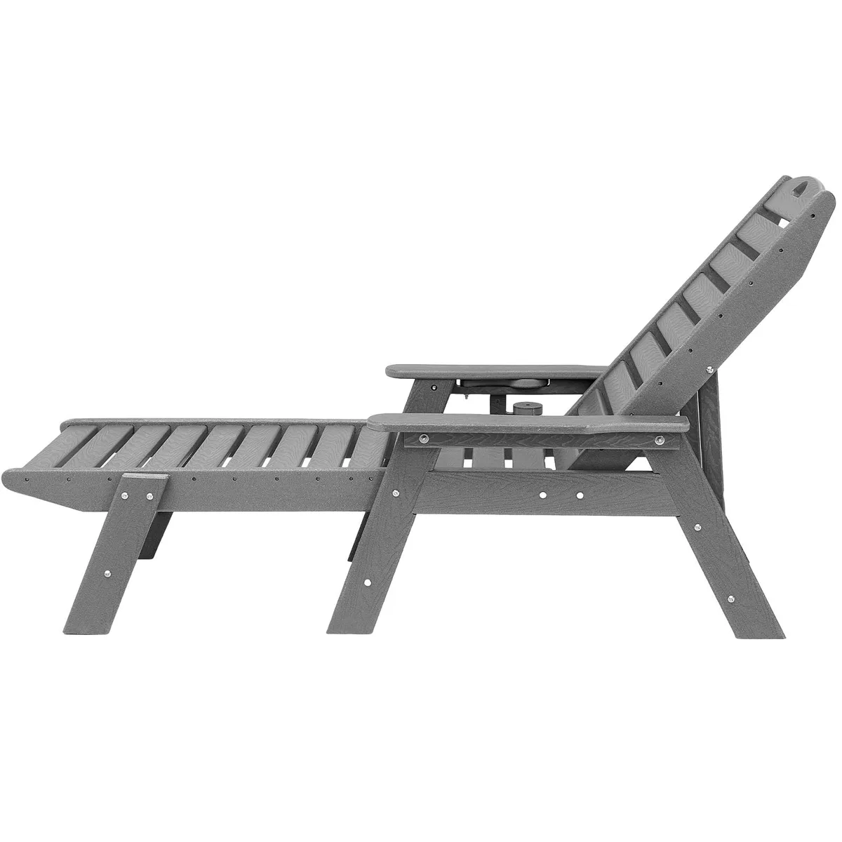 VEVOR VEVOR TY04-4 Chaise Lounge Chair HDPE Gray 400 lbs 6-Position — product photo
