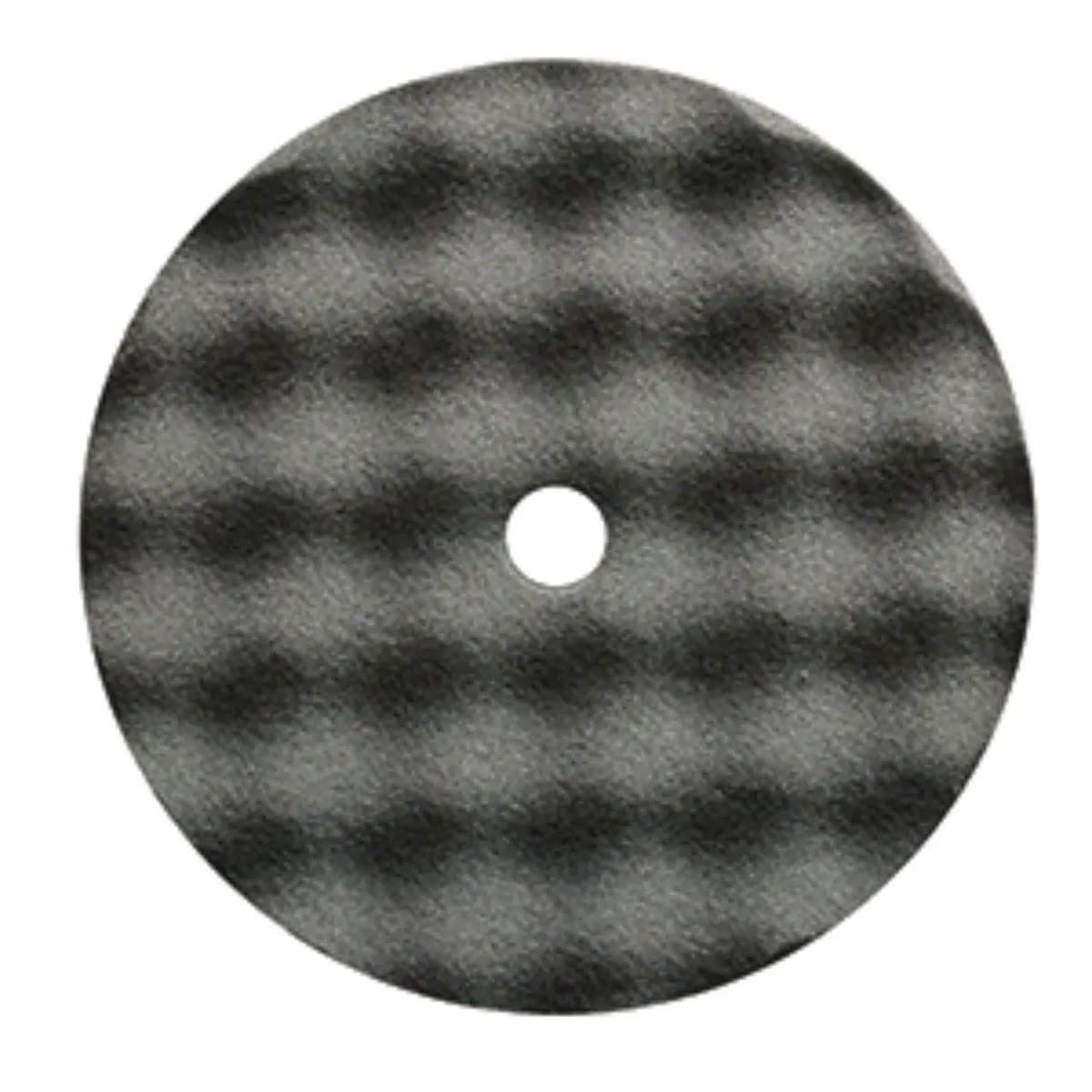 Grey and black foam polishing pad with hook-and-loop backing