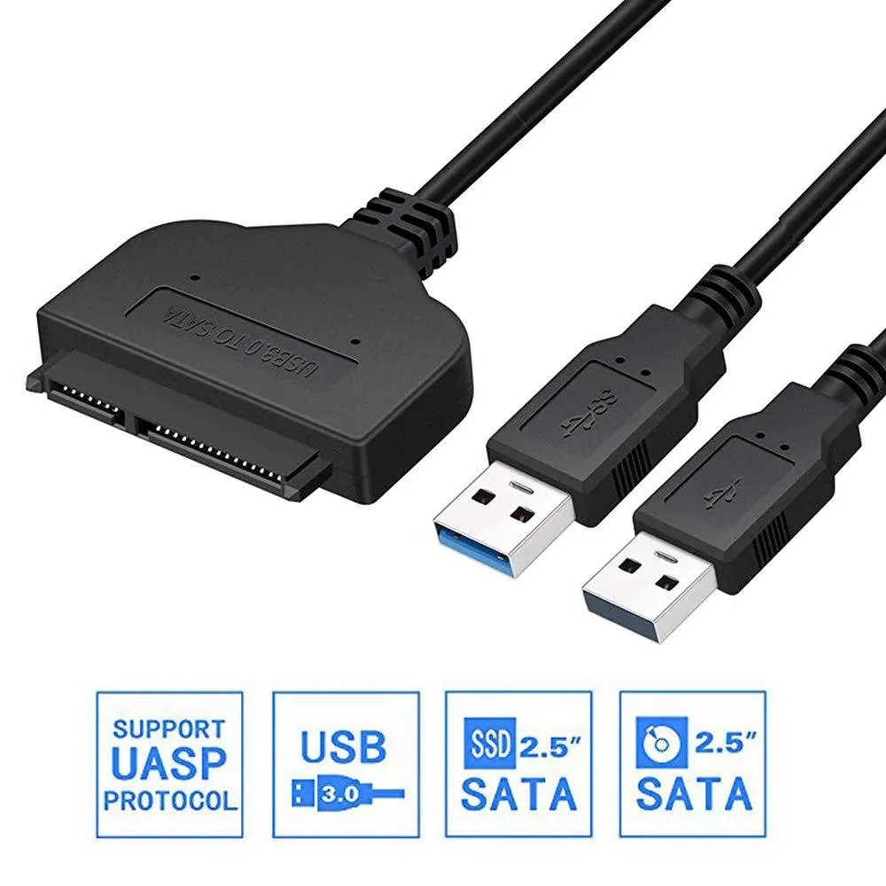 BONAEVER BONAEVER USB 3.0 to SATA 22pin Cable Adapter Black — product photo
