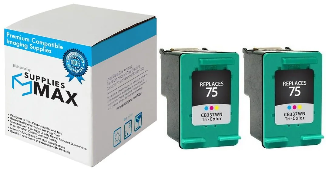 SuppliesMax SuppliesMax CZ070FN Tri-Color Inkjet Cartridge 2-Pack 170 Pages — product photo