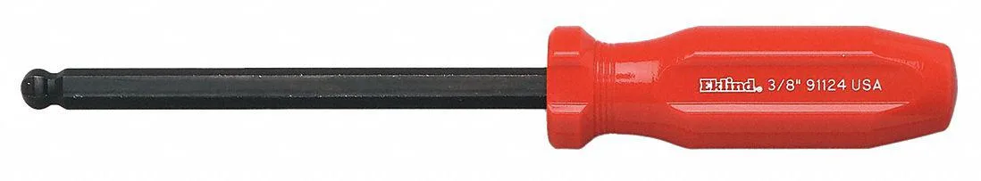 Eklind 91128 ball hex screwdriver 7/16 inch alloy steel black oxide finish plastic handle