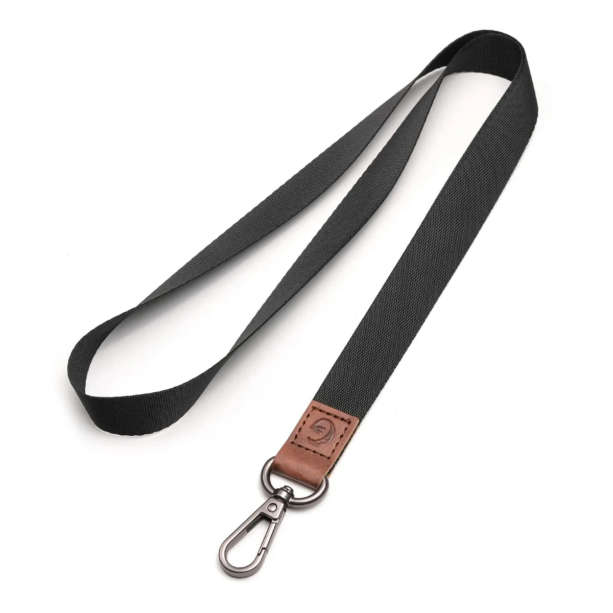  Glorisunity Neckwear Lanyard Black Fabric Leather — product photo