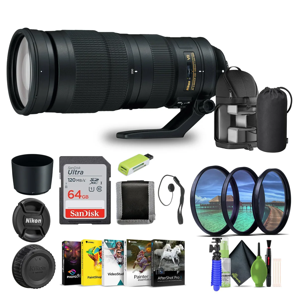 Nikon Inc Nikon AF-S NIKKOR 200-500mm f/5.6E ED VR Bundle camera lens — product photo