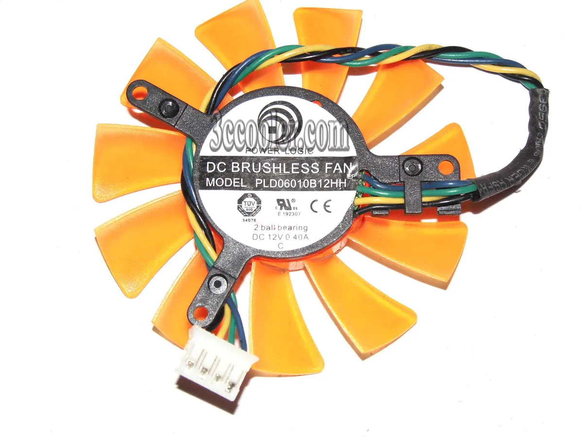 OEM Industries OEM Industries PLD06010B12HH 55mm 12V .4A 4 Pin 11 orange blades CPU cooler — product photo