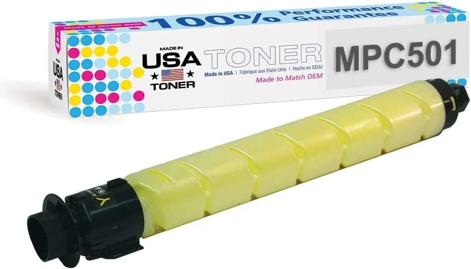 MADE IN USA TONER MADE IN USA TONER Compatible Yellow Toner Cartridge for Ricoh MP C501SP, MPC501, 842246 — product photo