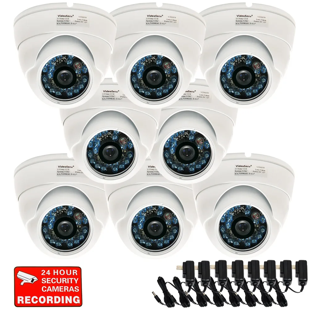 VideoSecu VideoSecu VD6HW8 8-pack 600 TVL 3.6mm IR dome cameras — product photo