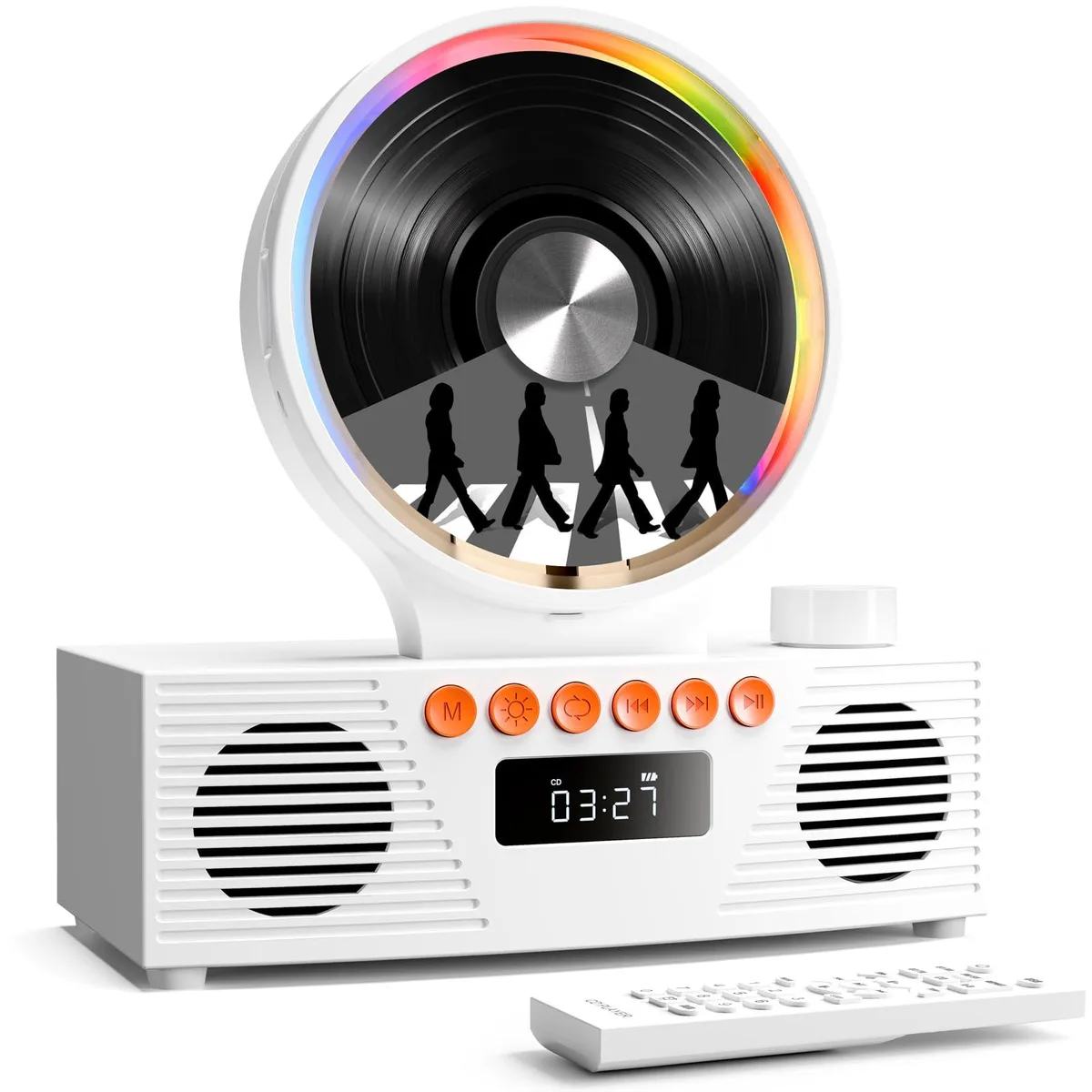  ROADOM KC-607 Portable CD Player White Bluetooth Battery Remote — product photo