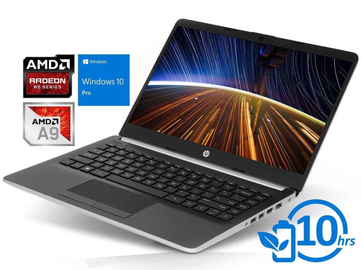 HP HP 14 laptop AMD A9-9425 32GB 256GB NVMe SSD 14" HD Windows 10 Pro — product photo