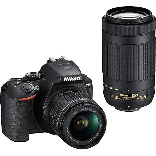 Nikon Inc Nikon D3500 DX DSLR Two Lens Kit AF-P 18-55mm f/3.5-5.6G VR &amp; 70-300mm f/4.5-6.3G E camera lens — product photo