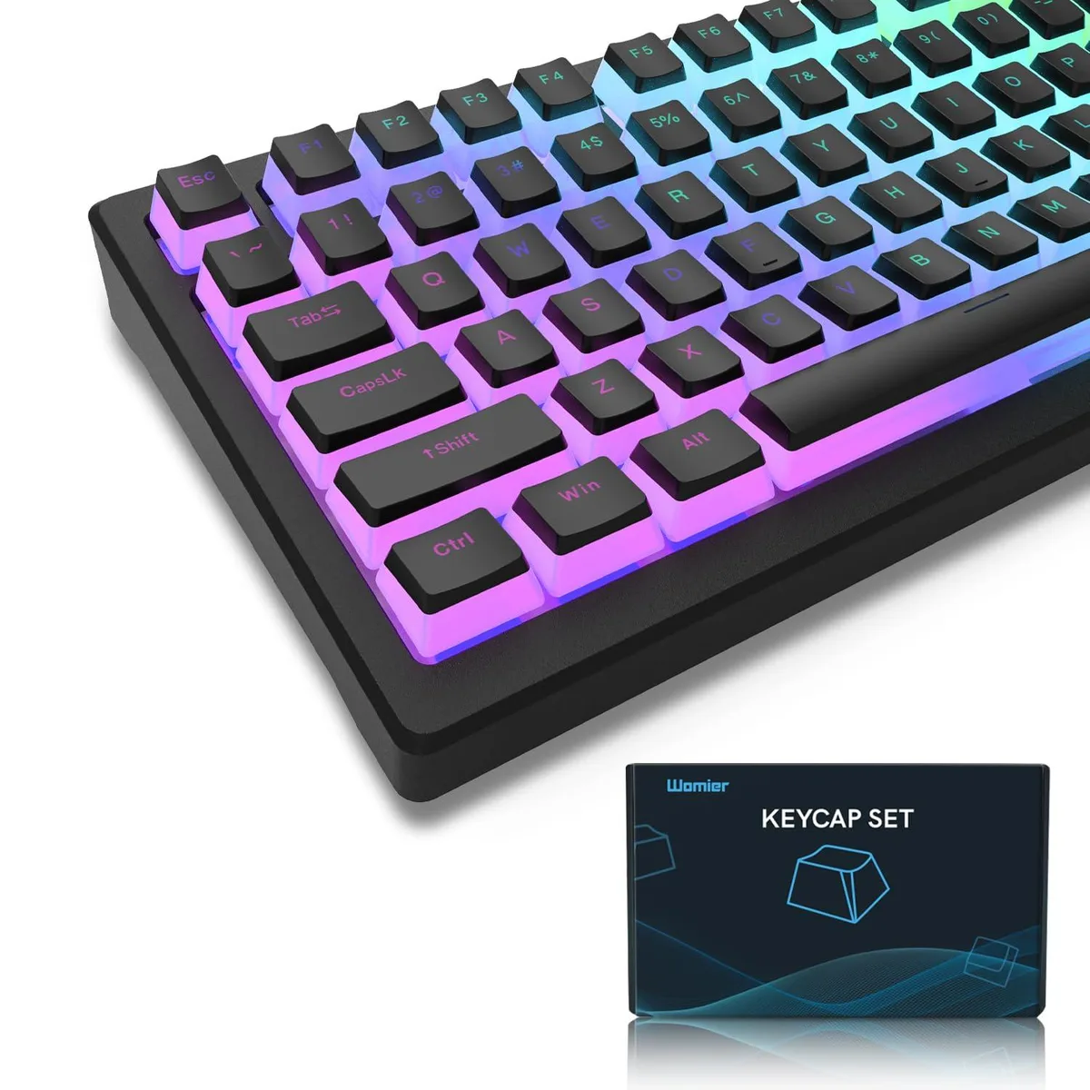 Womier Womier Pudding Keycaps 165-Key Set OEM Profile Black — product photo