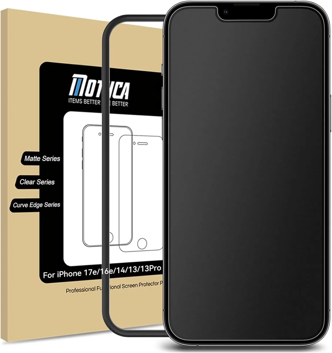 NuoTo NuoTo Matte Glass Screen Protector for iPhone 17e 16e 14 13 13 Pro 6.1 Inch — product photo