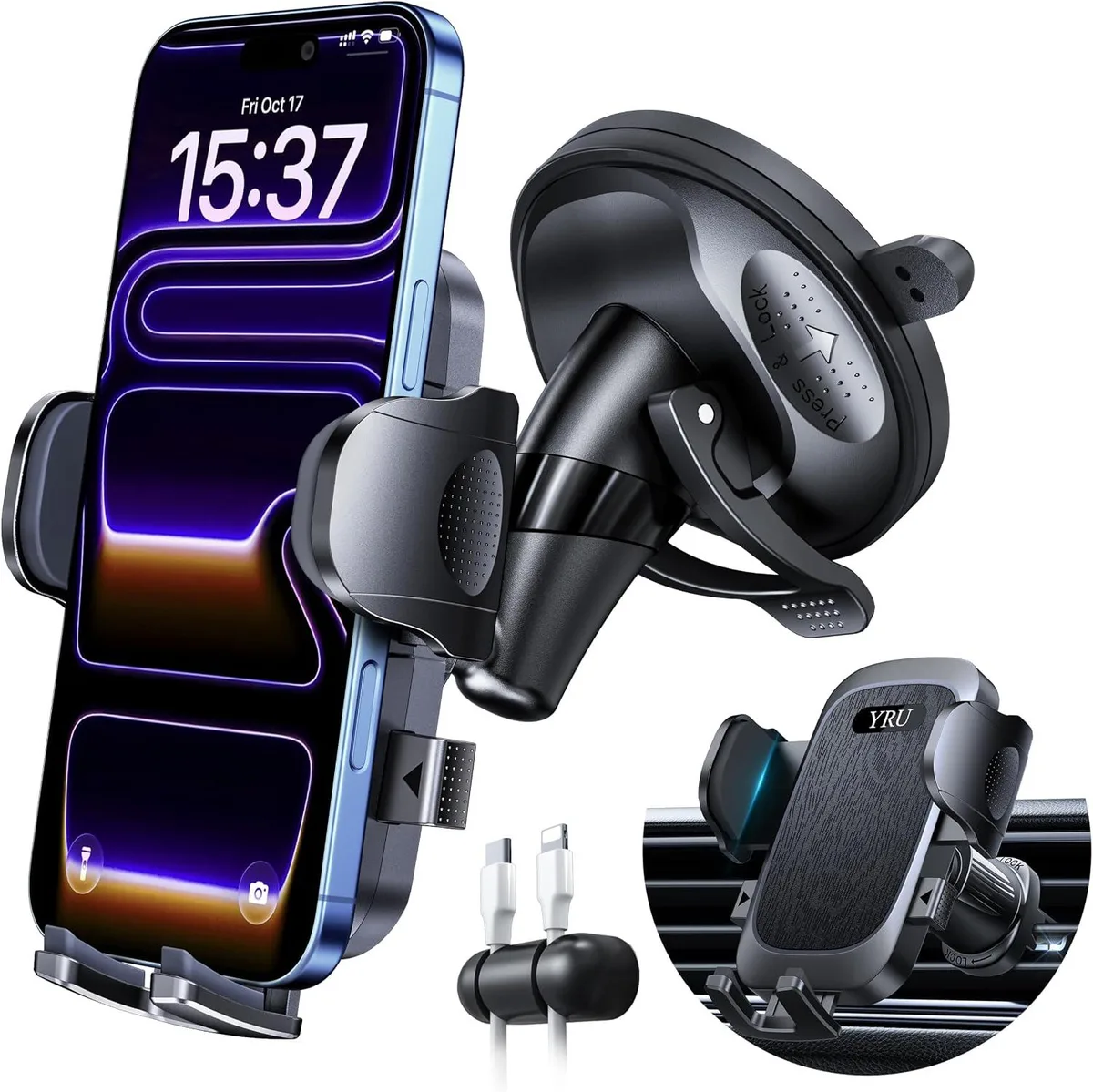 Keyence Keyence Car Phone Holder Mount Matt Black 2026 Upgraded — product photo