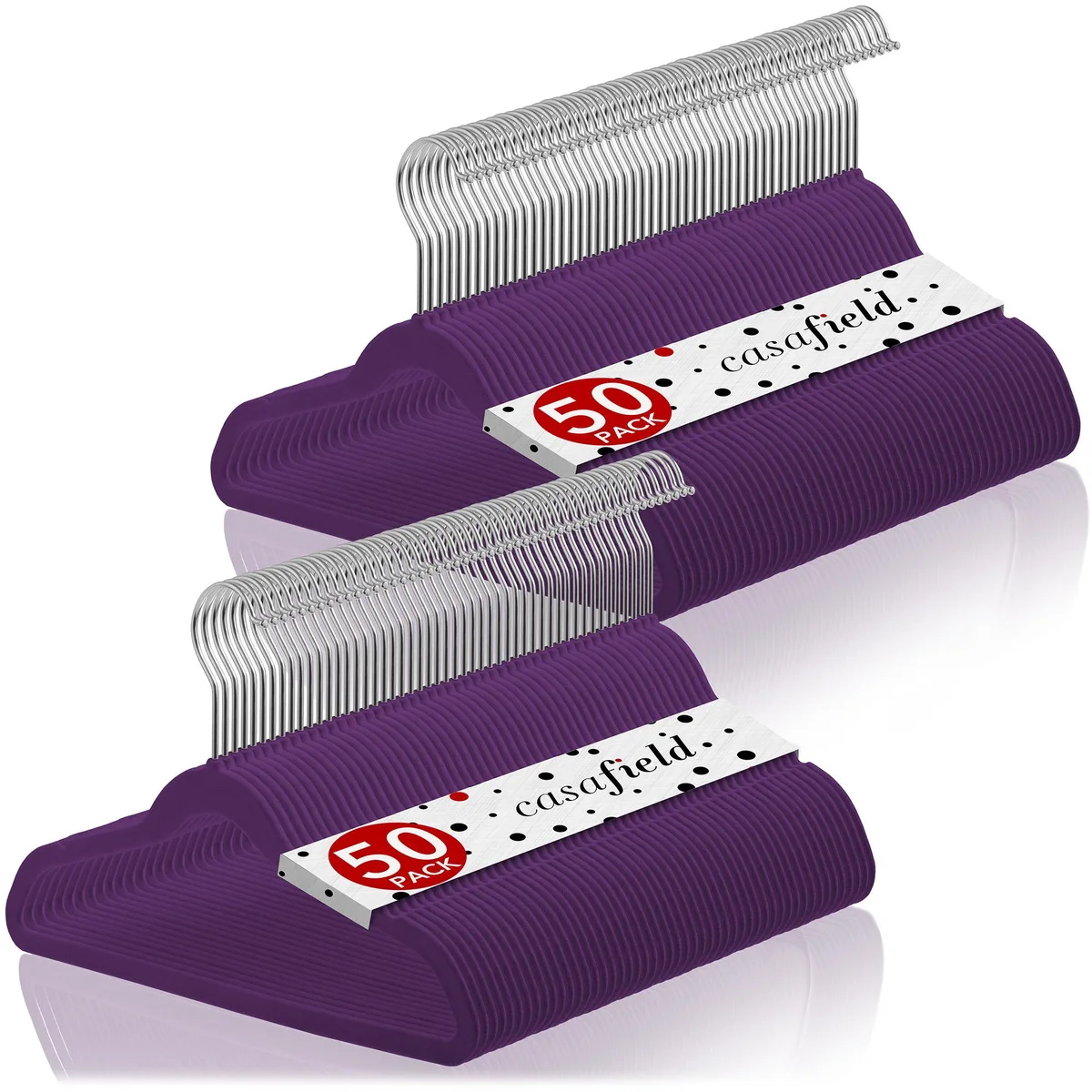 Casafield Casafield 100 Velvet Kids Hangers 14in Purple — product photo