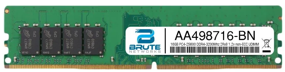 Brute Networks Brute Networks Dell Compatible 16GB DDR4-3200 2Rx8 1.2V non-ECC UDIMM AA498716 — product photo