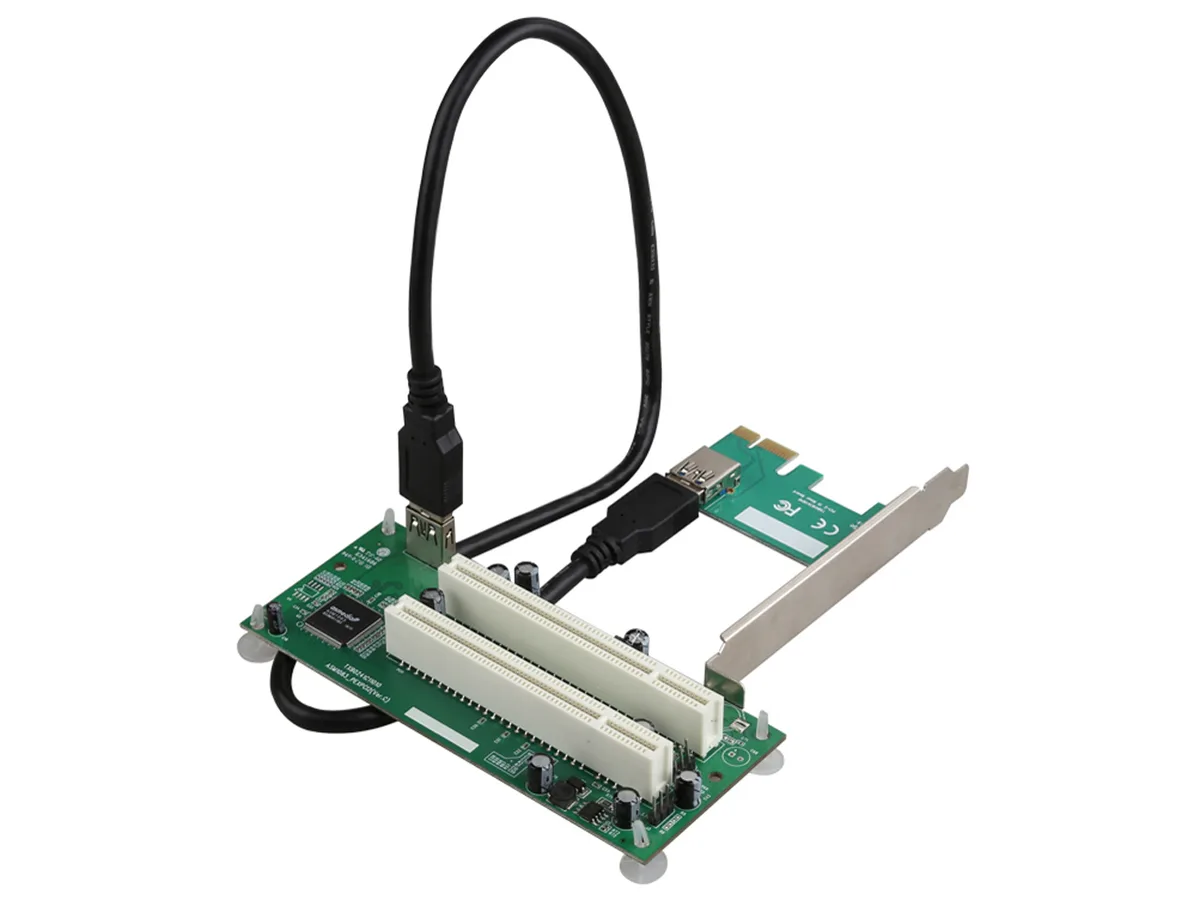 RIITOP RIITOP PCIe x1 to Dual PCI Expansion Card with 60cm USB 3.0 Cable — product photo