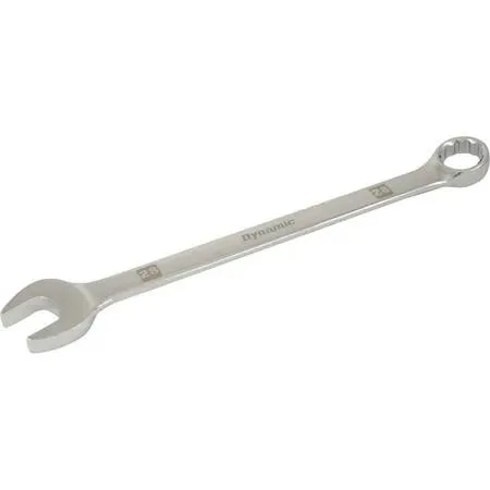 28mm 12-point combination wrench, mirror chrome finish, 15° angled ends